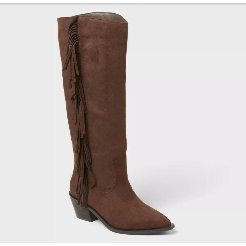 Chocolate Western Fringe Boots Universal Thread Patsy Tall Size 6